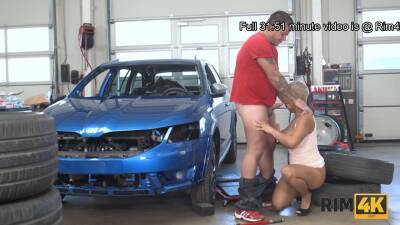 RIM4K. Slovakian MILF with short hair relaxes mechanic by asslicking - txxx.com